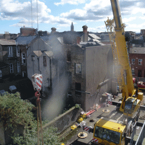 Fire at buildings in Benburb Street